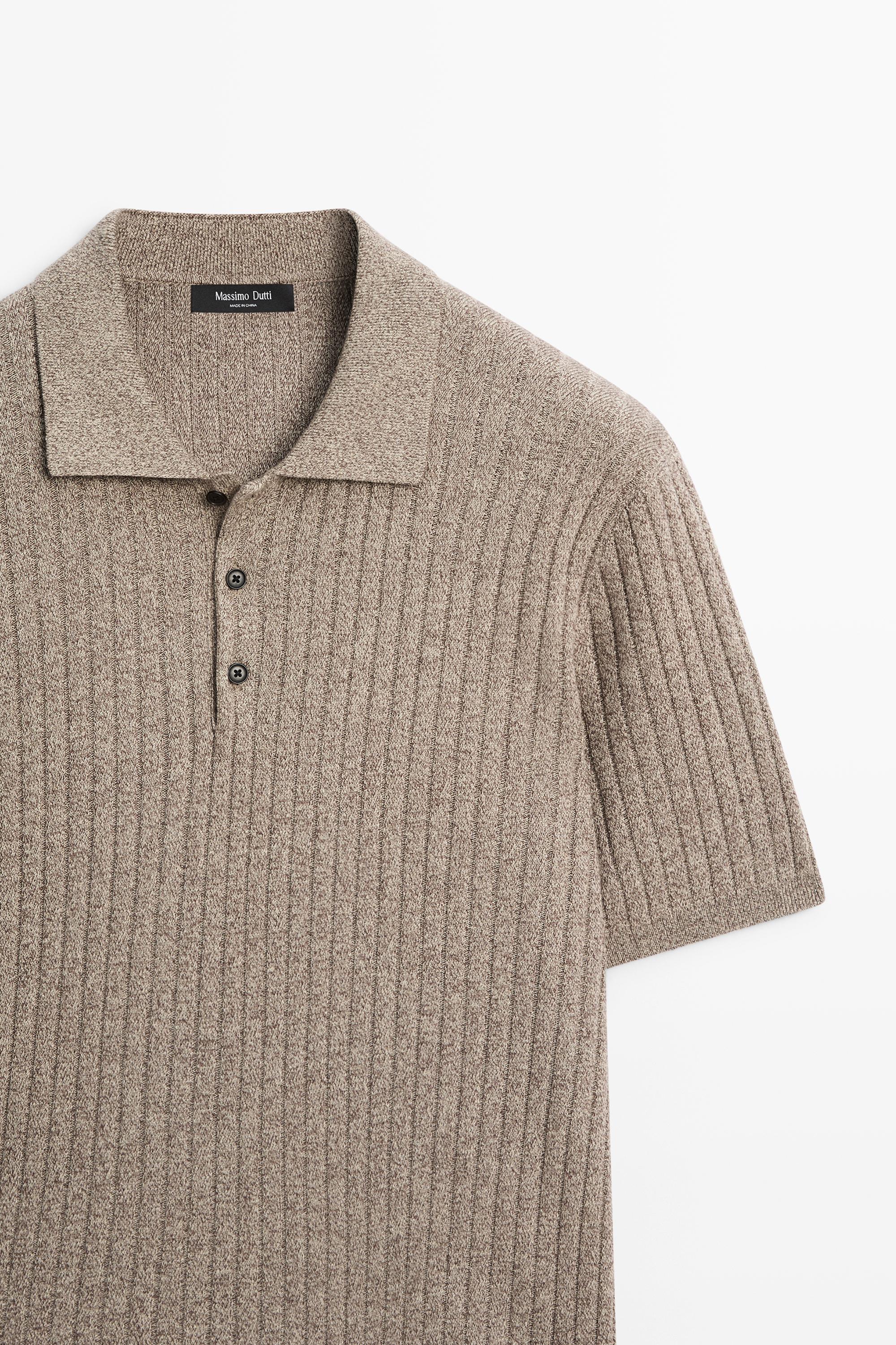 100% cotton knit polo collar sweater